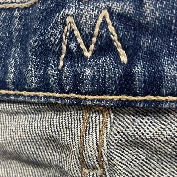 Mother Denim The Dropout Fray blue jeans, sz 27. Cropped ankle distressed torn - Picture 9 of 12
